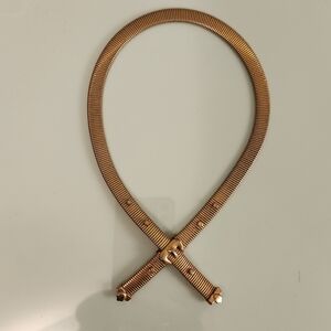 Vintage Gold mesh Bolero snap Necklace